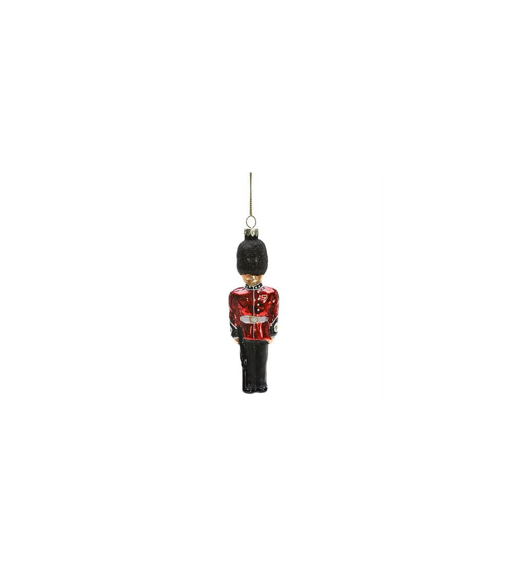 HOMEGURU-XM759 Γυάλινο στολίδι στρατιώτης κοκκινο/μαύρο,12cm