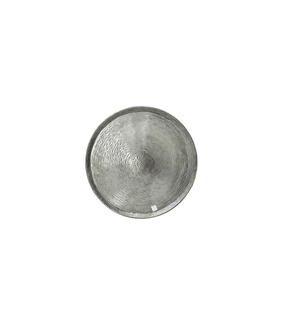 HOMEGURU-KS127 Σφυρήλατη πιατέλα αλουμινίου, γυαλιστερό ασημί ,38cm