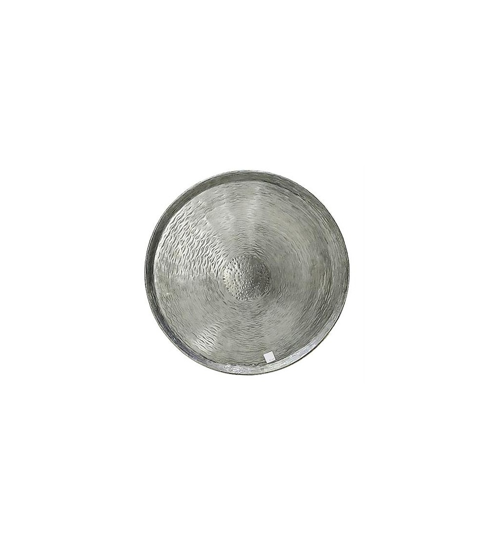 HOMEGURU-KS126 Σφυρήλατη πιατέλα αλουμινίου, γυαλιστερό ασημί ,48cm