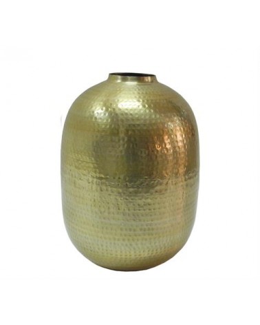 HOMEGURU-KS123 Σφυρήλατο βάζο αλουμινίου, ματ χρυσό 28x45cm