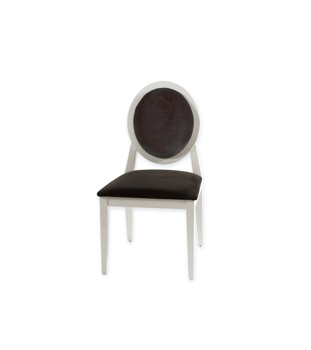 HOMEGURU-EP260 Καρέκλα Louis Λευκή Λακα Μαύρο Βελούδο