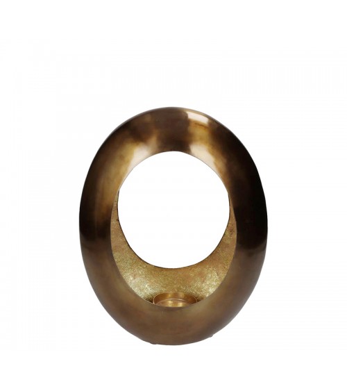 HOMEGURU-KAL-0037 Κηροπήγιο "Egg" από αλουμίνιο χάλκινο/χρυσό,