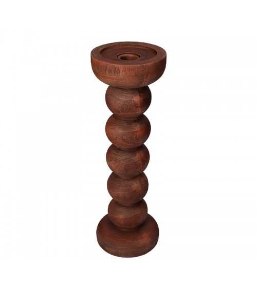 HOMEGURU-XET-9275 Κηροπήγιο polyresin σε απομίμηση ξύλου,καφέ,30.5cm
