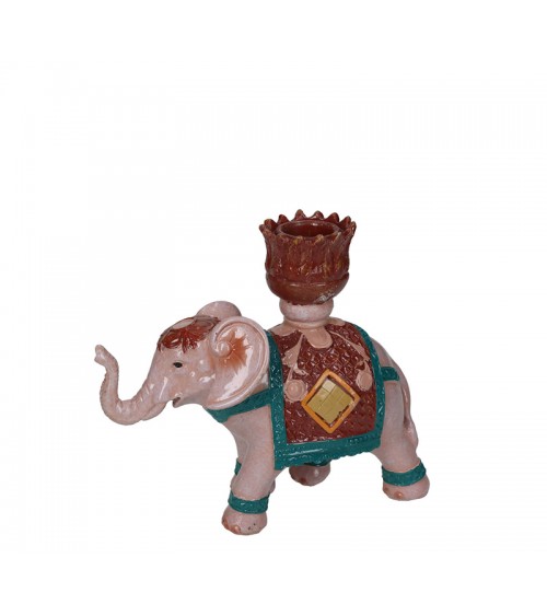 HOMEGURU-XET-9576 Κηροπήγιο ελέφαντας σε Ινδικό στυλ, 13,5cm