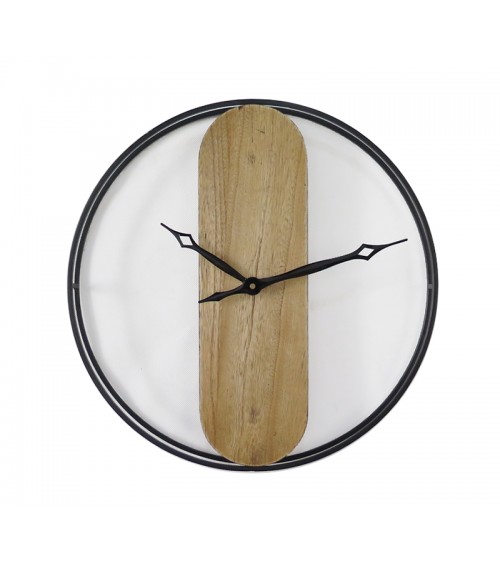 HOMEGURU-ID229 Ρολόι τοίχου "Urban" απο ξύλο & σίδερο,41cm