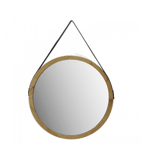 HOMEGURU-ID230 Καθρέπτης με ξύλινη κορνίζα & διακοσμητική ζώνη.δ.62cm