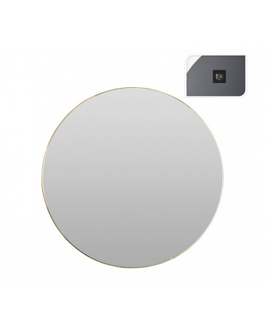 HOMEGURU-MI129 Στρογγυλός καθρέπτης με λεπτή χρυσή κορνίζα, Δ.55cm