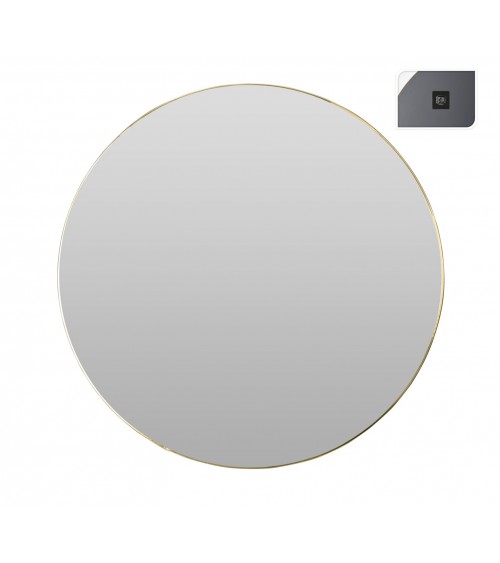 HOMEGURU-MI130 Στρογγυλός καθρέπτης με λεπτή χρυσή κορνίζα, Δ.75cm