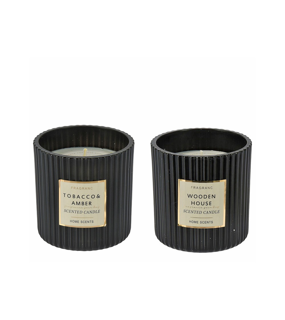 HOMEGURU-CA323 Αρωματικό κερί σε μαύρο γυαλί, 2 αρωμ.,9x9cm