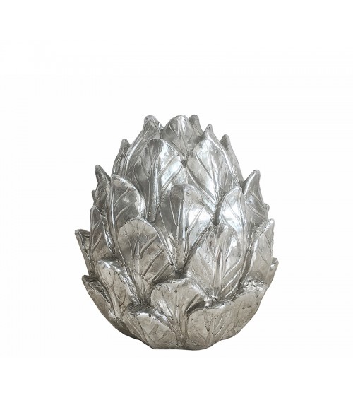 HOMEGURU-GA296 Κηροπήγιο από φύλλα λωτού, αντ.ασημί,17x17cm
