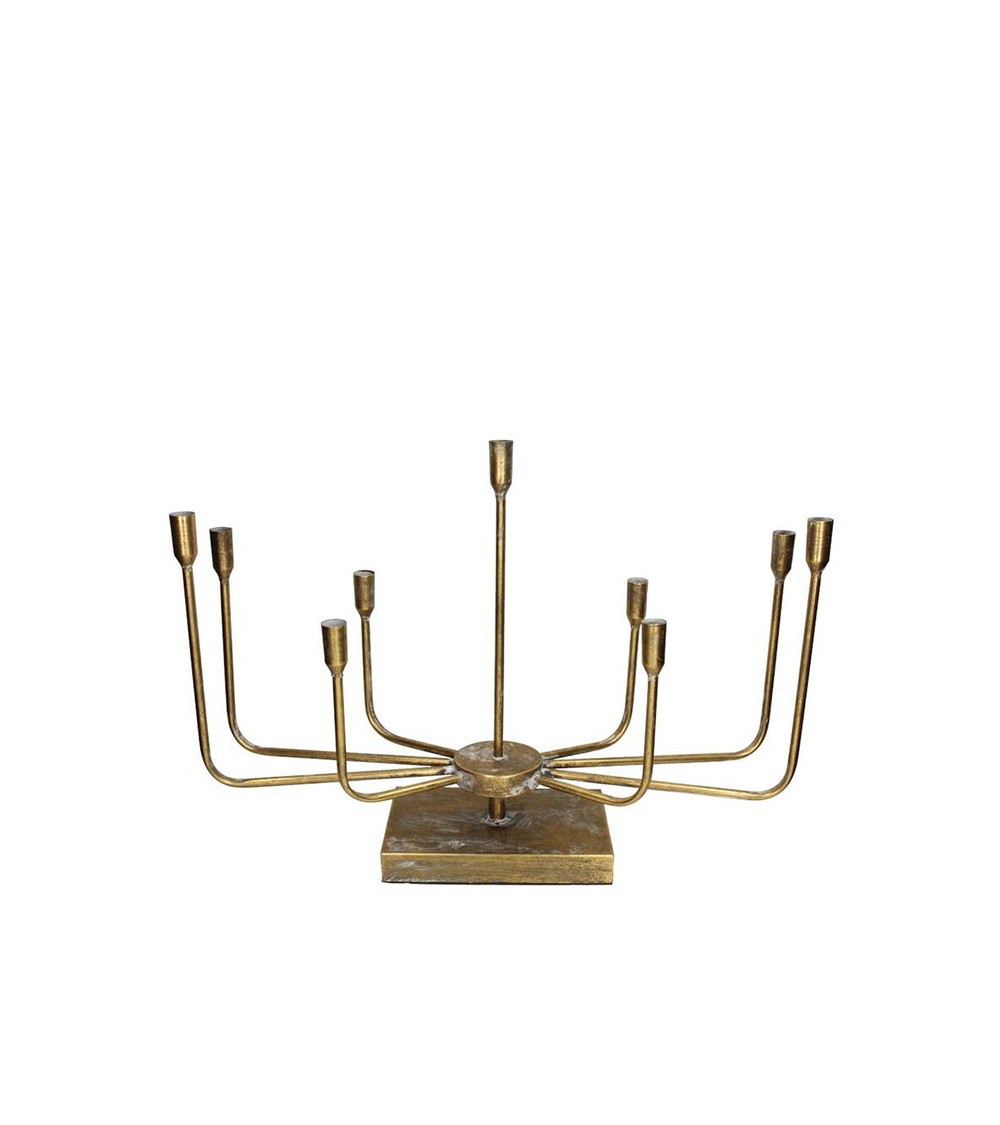 HOMEGURU-XET-8537 Κηροπήγιο 9 θέσεων, σε παραλ/μο σχήμα αντ.χρυσό,65cm
