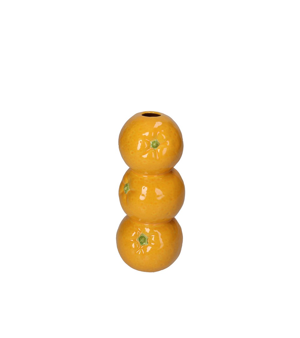 HOMEGURU-KAL-0082 Κεραμικό βάζο με 3 πορτοκάλια 10,5x19,5cm