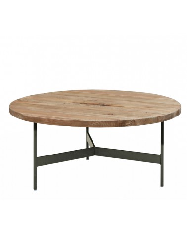 HOMEGURU-HG219 Στρογγυλό coffee table, μασίφ καπάκι μεταλ.βάση δ.90x34cm