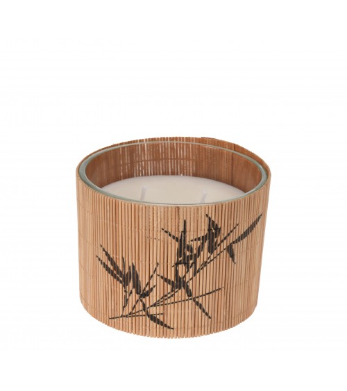 HOMEGURU-CA353 Κερί σε δοχείο bamboo με print, 10x10cm