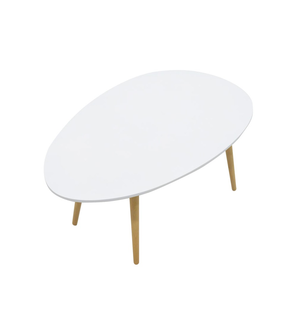 Τραπέζι σαλονιού HAMILTON pakoworld χρώμα λευκό-φυσικό 98x60x38εκ