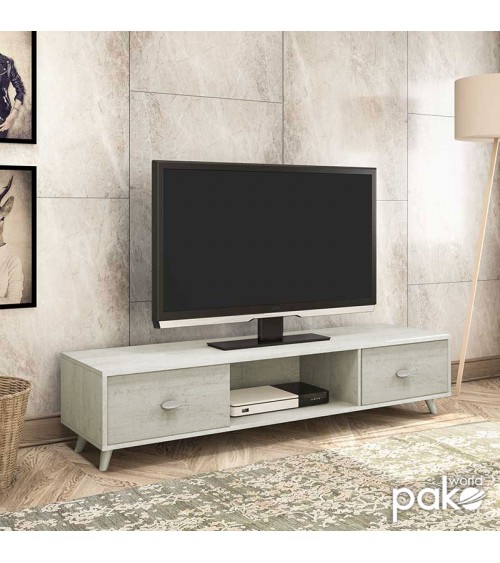 Έπιπλο τηλεόρασης FIRENZE pakoworld χρώμα γκρι-μπεζ 150,5x41x33εκ