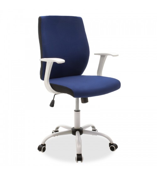 Καρέκλα γραφείου εργασίας Memory pakoworld ύφασμα μπλε-λευκό