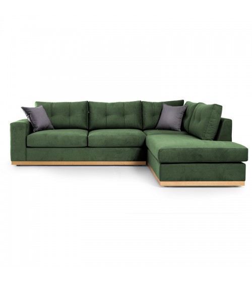 Γωνιακός καναπές αριστερή γωνία Boston pakoworld ύφασμα κυπαρισσί-ανθρακί 280x225x90εκ