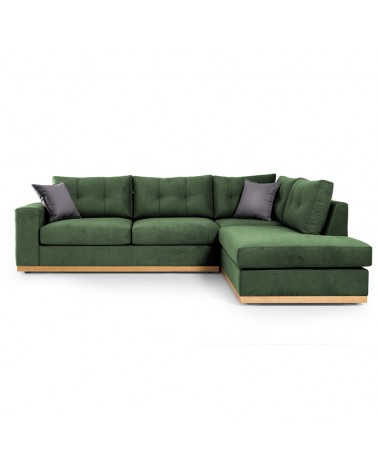 Γωνιακός καναπές αριστερή γωνία Boston pakoworld ύφασμα κυπαρισσί-ανθρακί 280x225x90εκ