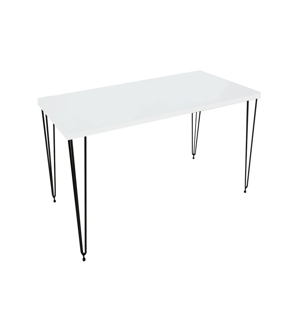 Τραπέζι Bruce pakoworld λευκό-μαύρο 104x60x74εκ