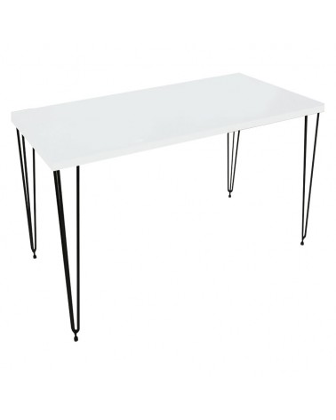 Τραπέζι Bruce pakoworld λευκό-μαύρο 104x60x74εκ