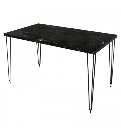 Τραπέζι Bruce pakoworld μαύρο μαρμάρου 104x60x74εκ