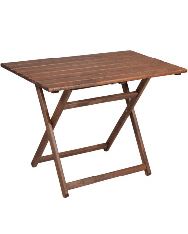 Τραπέζι Retto pakoworld μασίφ ξύλο οξιάς καρυδί εμποτισμού 80x60x72εκ