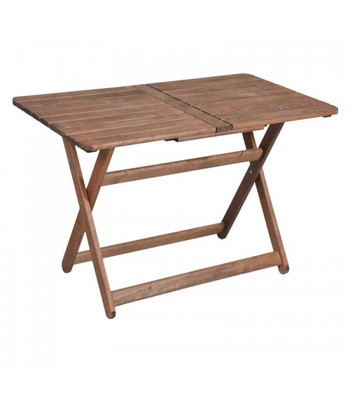 Τραπέζι Retto pakoworld μασίφ ξύλο οξιάς καρυδί εμποτισμού 120x75x71εκ