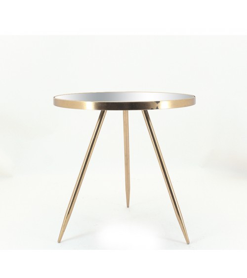 HOMEGURU-EP466 Στρογγυλό Side table με καθρέπτη 50.5x50cm