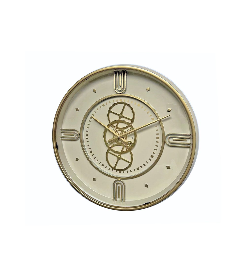 HOMEGURU-CL367 Μεταλλικό ρολόι τοίχου με μηχανισμό & τζάμι,54cm