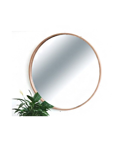 HOMEGURU-MI150 Στρογγυλος καθρέπτης με ξυλινη κορνιζα, 70cm