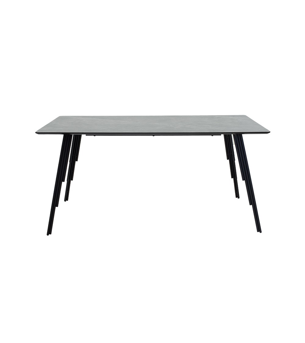 Τραπέζι Lifo pakoworld MDF ανθρακί cement-μαύρο 160x90x75εκ