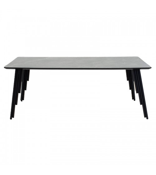 Τραπέζι σαλονιού Lifo pakoworld MDF ανθρακί cement-μαύρο 120x60x45εκ