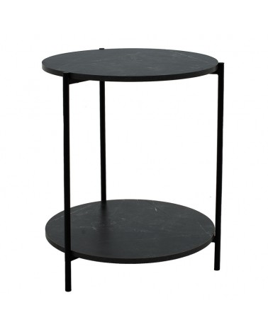 Βοηθητικό τραπέζι Rhythm MDF μαύρο μαρμάρου-μαύρο Φ48x60cm