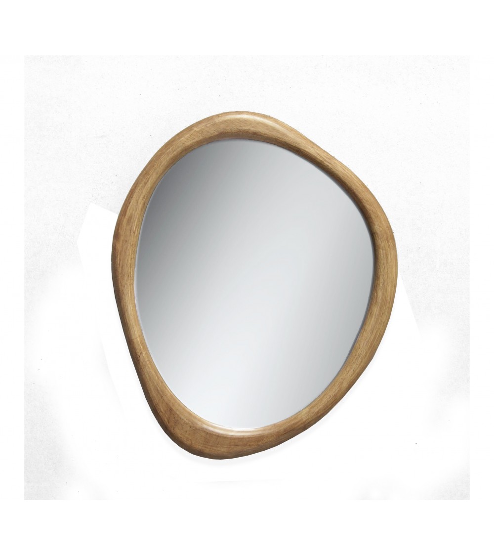 HOMEGURU-MI151 Καθρέπτης "Βότσαλο", χειροποίητη μασίφ ξύλινη κορνίζα 50x60cm