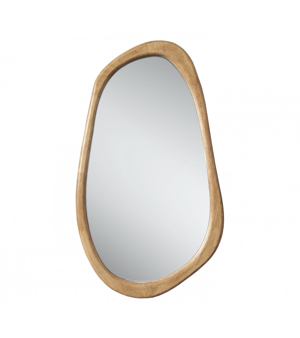 HOMEGURU-MI153 Καθρέπτης "Βότσαλο", χειροποίητη μασίφ ξύλινη κορνίζα 68x120cm